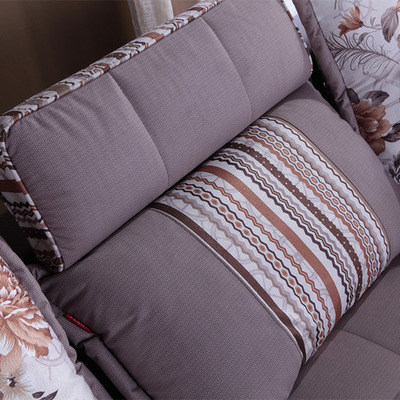 掌上明珠皮布艺组合沙发1+3+贵妃 融合时尚与舒适的客厅新选择